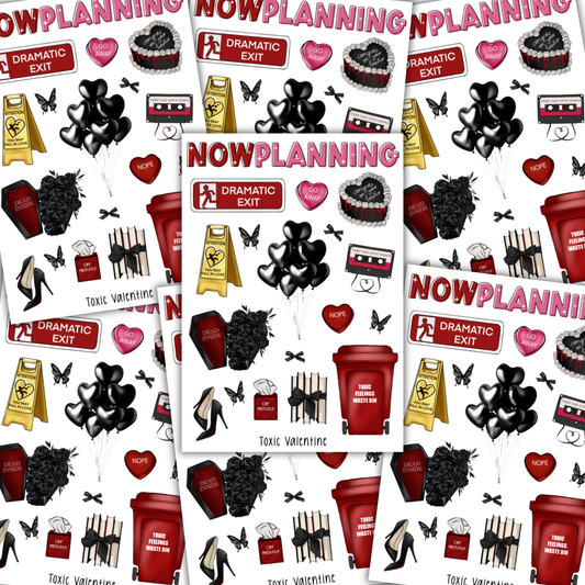 Toxic Valentine Sticker Sheet | Valentine's Day Stickers |  Journal Stickers, Planner Stickers, Scrapbook Stickers