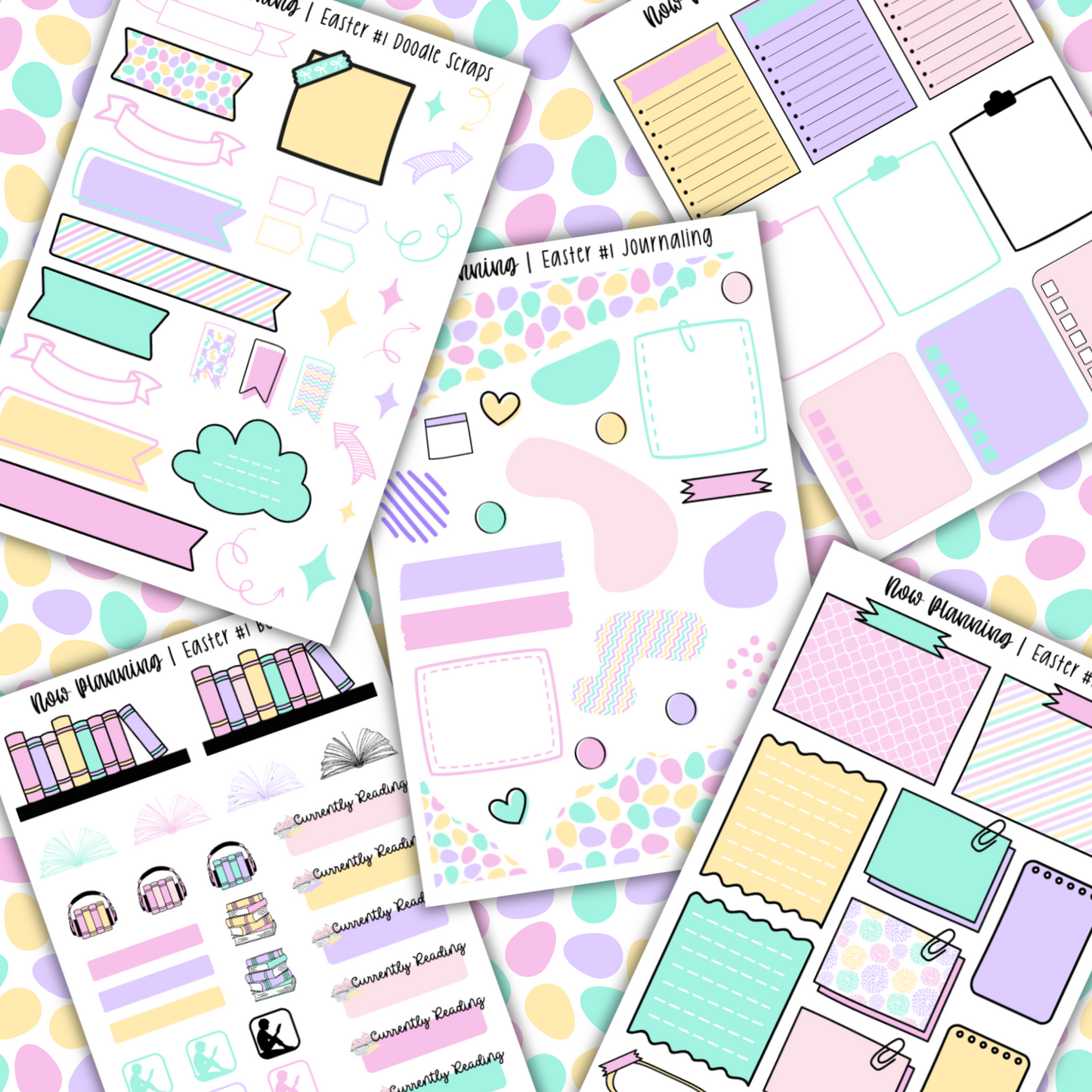 Easter Doodle & Journaling Sheets | Easter Stickers | Planner Stickers | Journaling Stickers