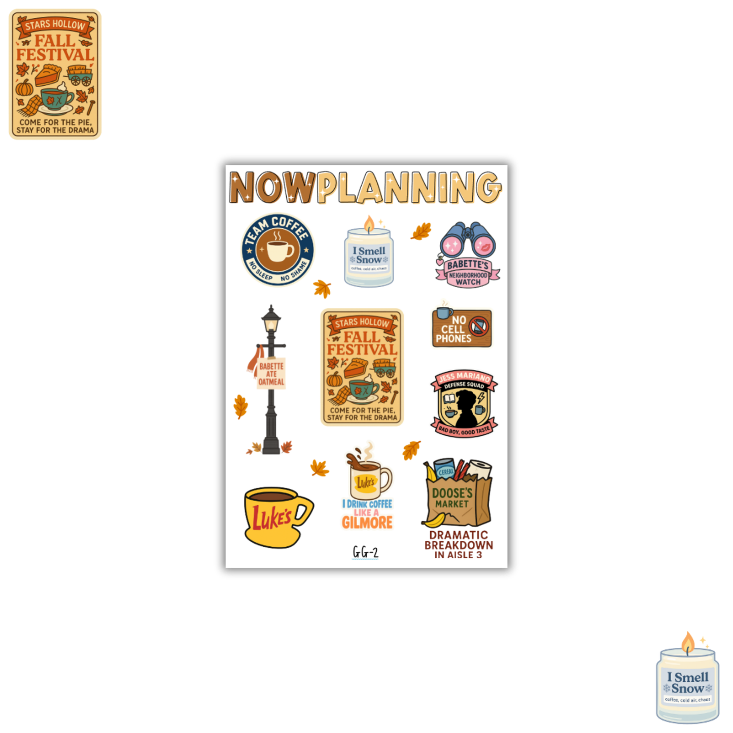 Gilmore Girls 2 Sticker Sheet |  Fall Planner Stickers | Fall Journaling Stickers