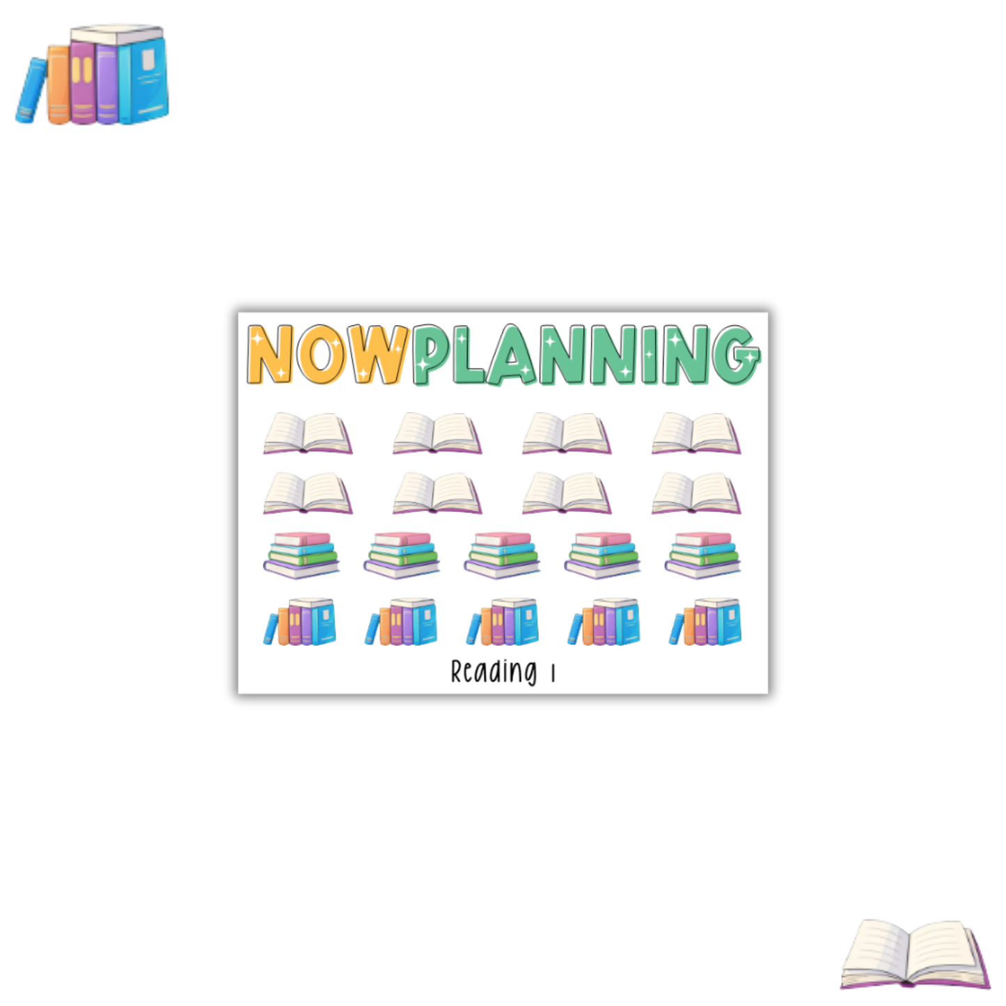 Mini Reading Icons Sticker Sheet | Journal Stickers, Planner Stickers, Scrapbook Stickers