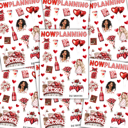 Red Valentine Sticker Sheet | Valentine's Day Stickers |  Journal Stickers, Planner Stickers, Scrapbook Stickers