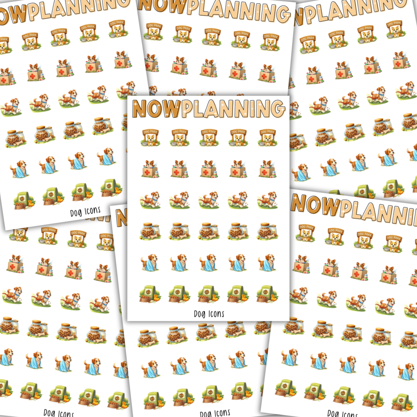 Dog Icons Sticker Sheet |  Pet Stickers |  Journal Stickers, Planner Stickers, Scrapbook Stickers