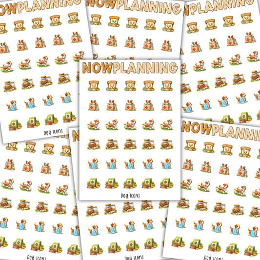 Dog Icons Sticker Sheet |  Pet Stickers |  Journal Stickers, Planner Stickers, Scrapbook Stickers