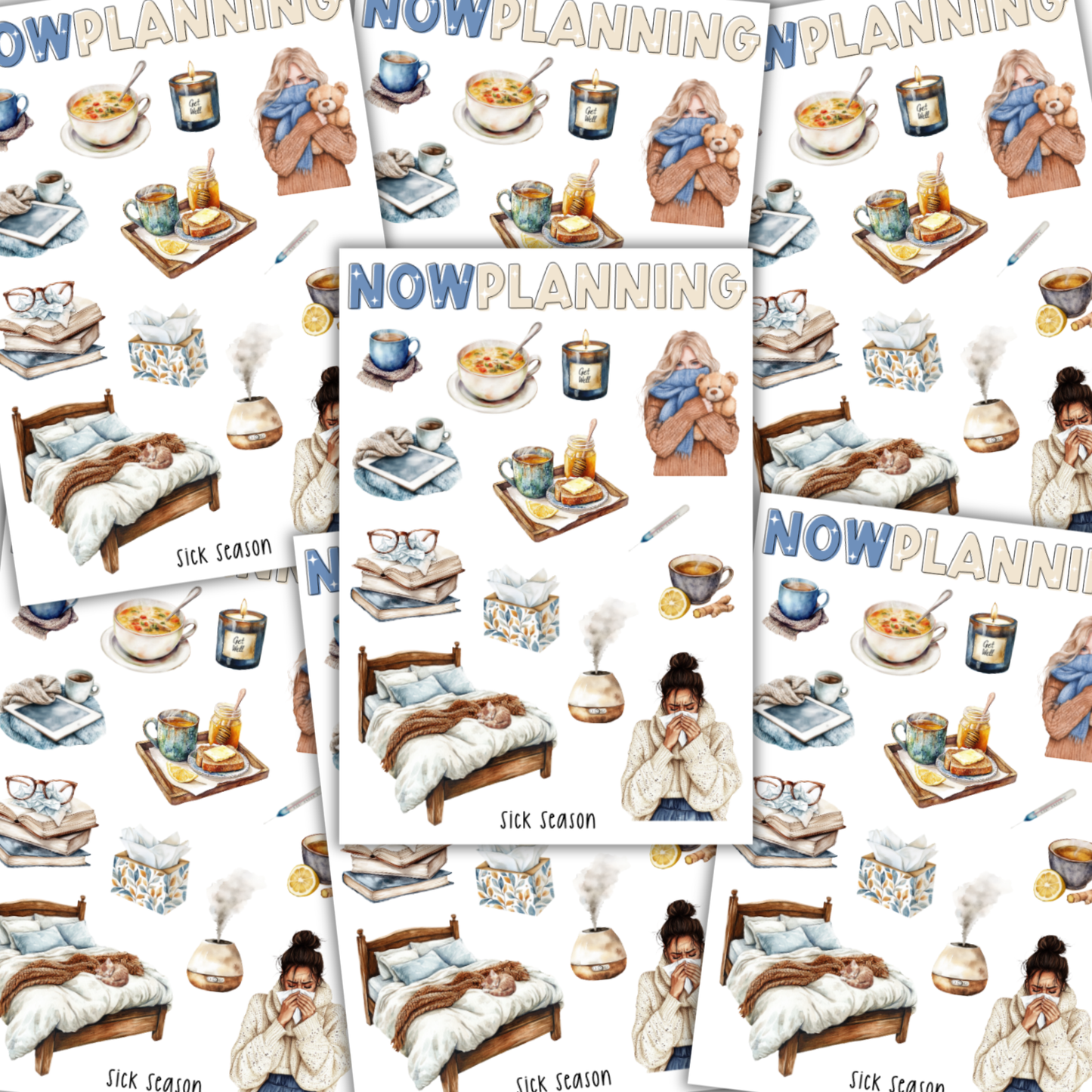 Sick Season Sticker Sheet |  Reading Stickers | Journal Stickers, Planner Stickers, Scrapbook Stickers