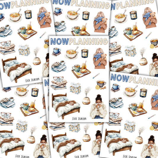 Sick Season Sticker Sheet |  Reading Stickers | Journal Stickers, Planner Stickers, Scrapbook Stickers