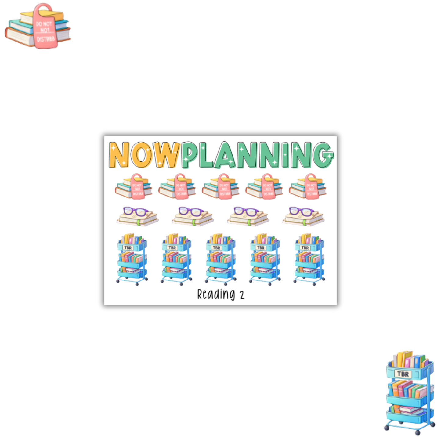 Mini Reading Icons Sticker Sheet | Journal Stickers, Planner Stickers, Scrapbook Stickers