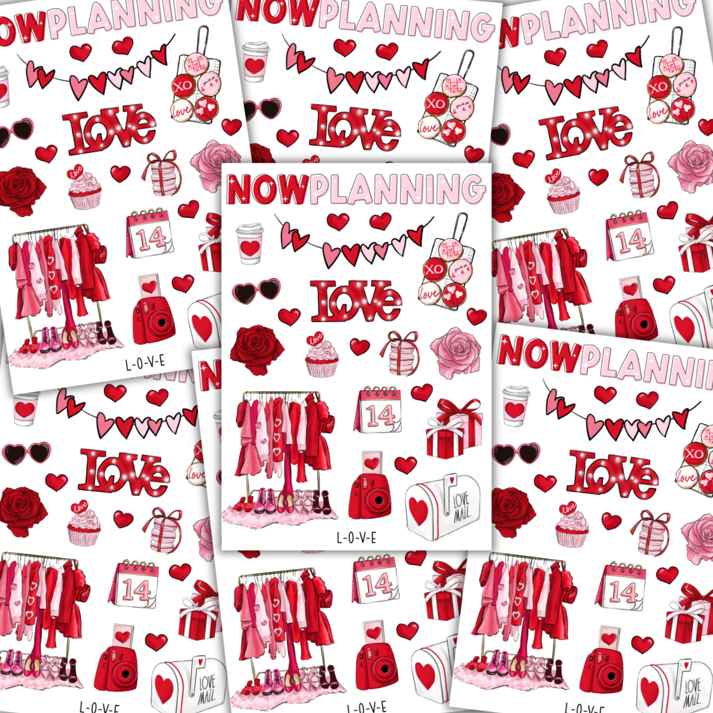 L-O-V-E Sticker Sheet | Valentine's Day Stickers |  Journal Stickers, Planner Stickers, Scrapbook Stickers