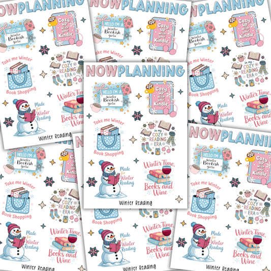Winter Reading Sticker Sheet |  Journal Stickers, Planner Stickers, Scrapbook Stickers
