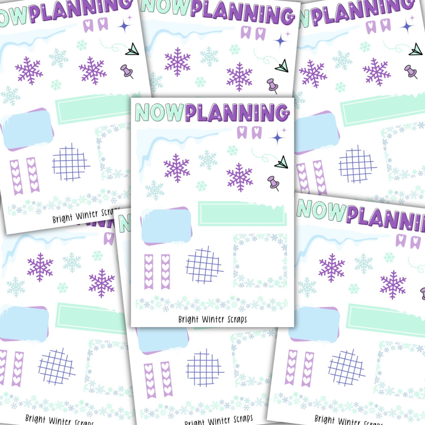 Bright Winter Sticker Sheet |  Journal Stickers, Planner Stickers, Scrapbook Stickers