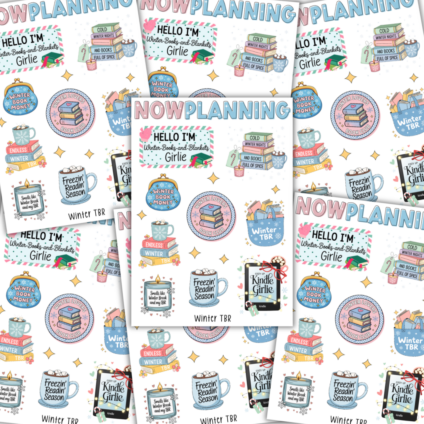 Winter TBR Sticker Sheet |  Journal Stickers, Planner Stickers, Scrapbook Stickers