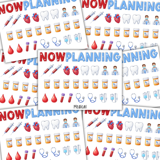 Mini Medical Icons Sticker Sheet | Journal Stickers, Planner Stickers, Scrapbook Stickers