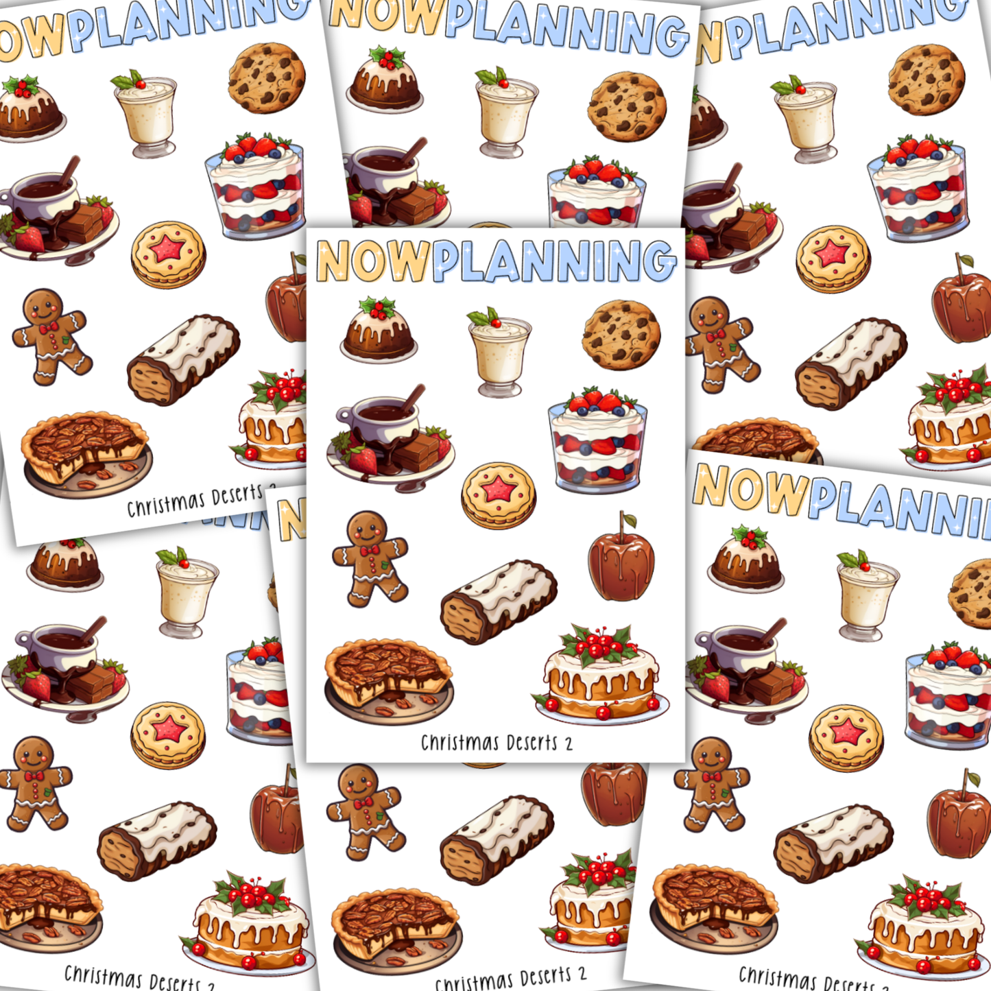 Christmas Desserts 2 Sticker Sheet |  Christmas Stickers | Journal Stickers, Planner Stickers, Scrapbook Stickers