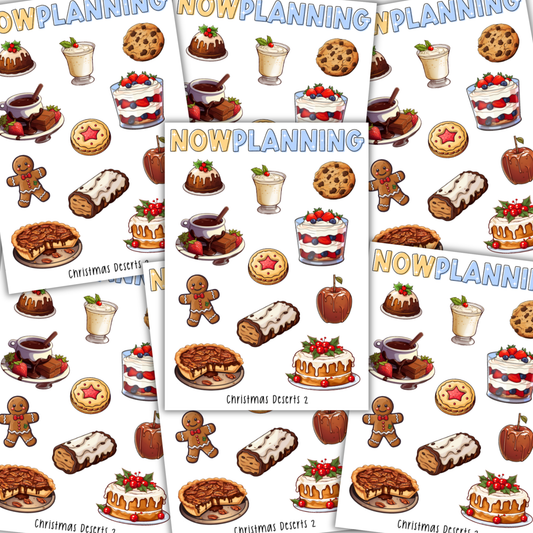 Christmas Desserts 2 Sticker Sheet |  Christmas Stickers | Journal Stickers, Planner Stickers, Scrapbook Stickers