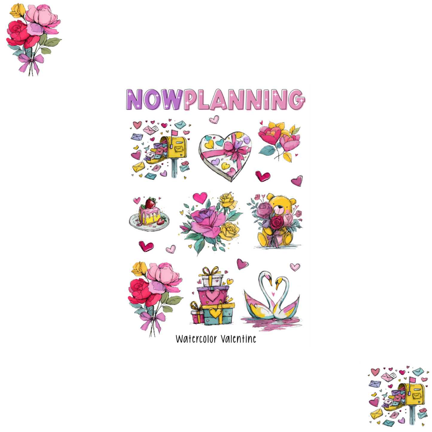 Watercolor Valentine Sticker Sheet | Valentine's Day Stickers |  Journal Stickers, Planner Stickers, Scrapbook Stickers