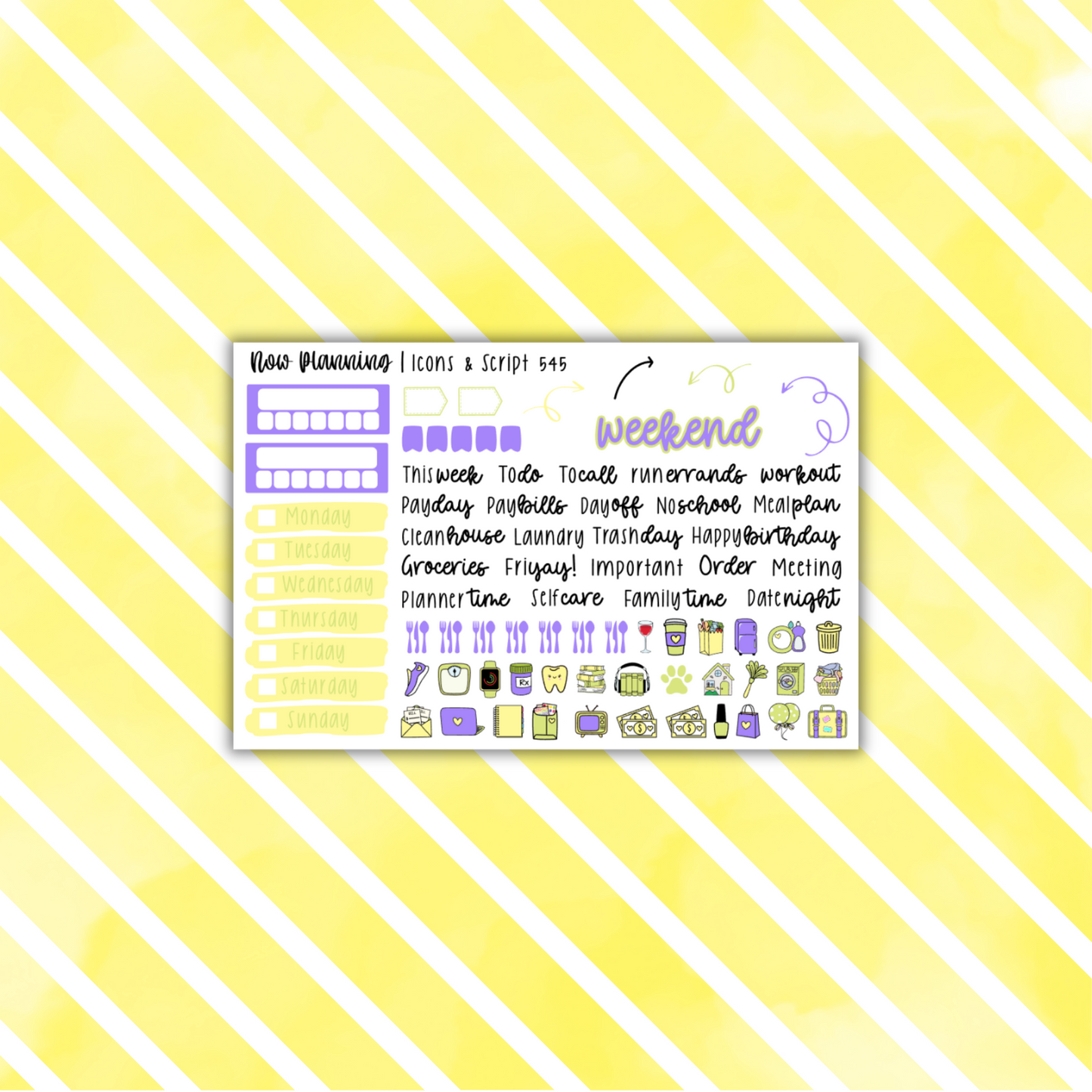 Spring Ducks Weekly Planner Kit 545 | Easter Planner Stickers | Vertical Weekly Planner Kit