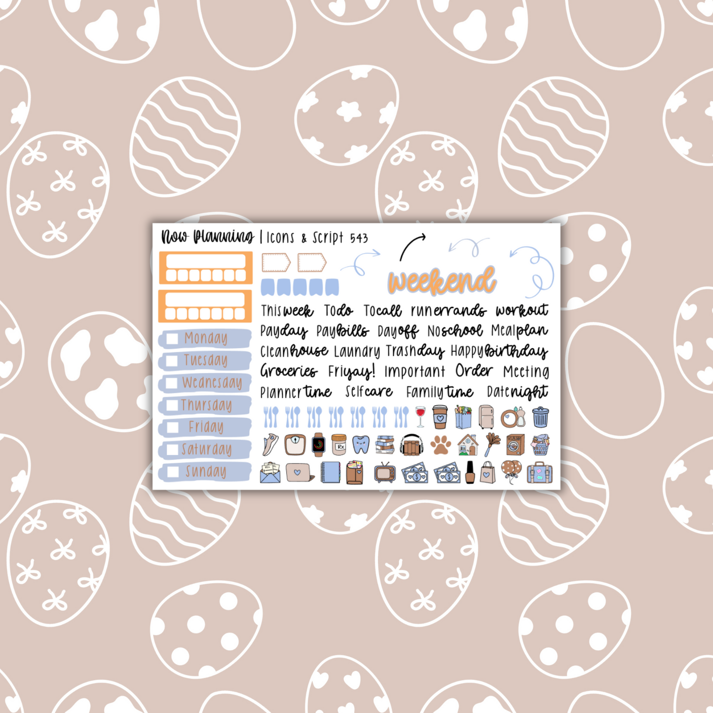 Easter Blessing Weekly Planner Kit 543 | Easter Planner Stickers | Vertical Weekly Planner Kit