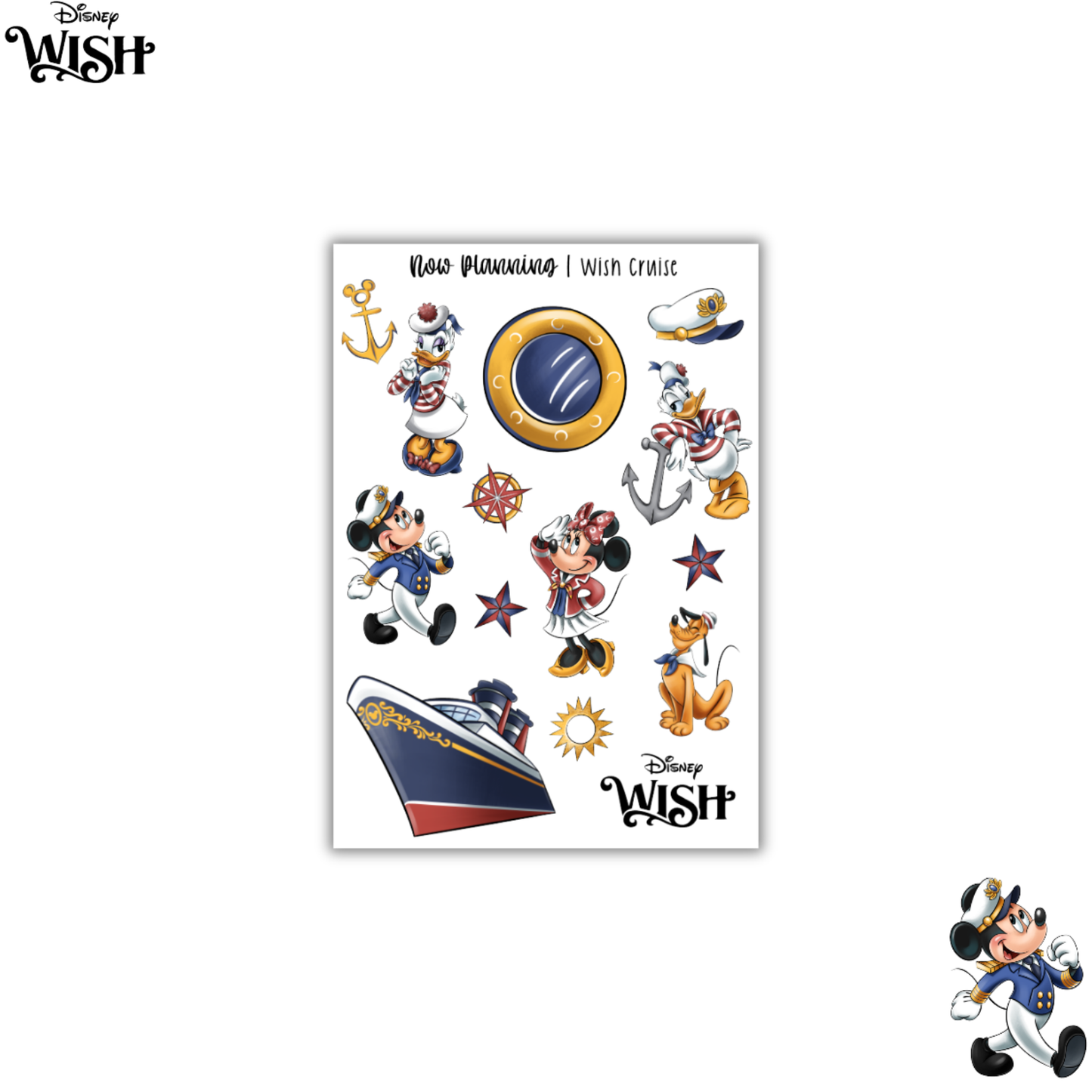 Wish Cruise Sticker Sheet |  Disney Stickers |  Journal Stickers, Planner Stickers, Scrapbook Stickers