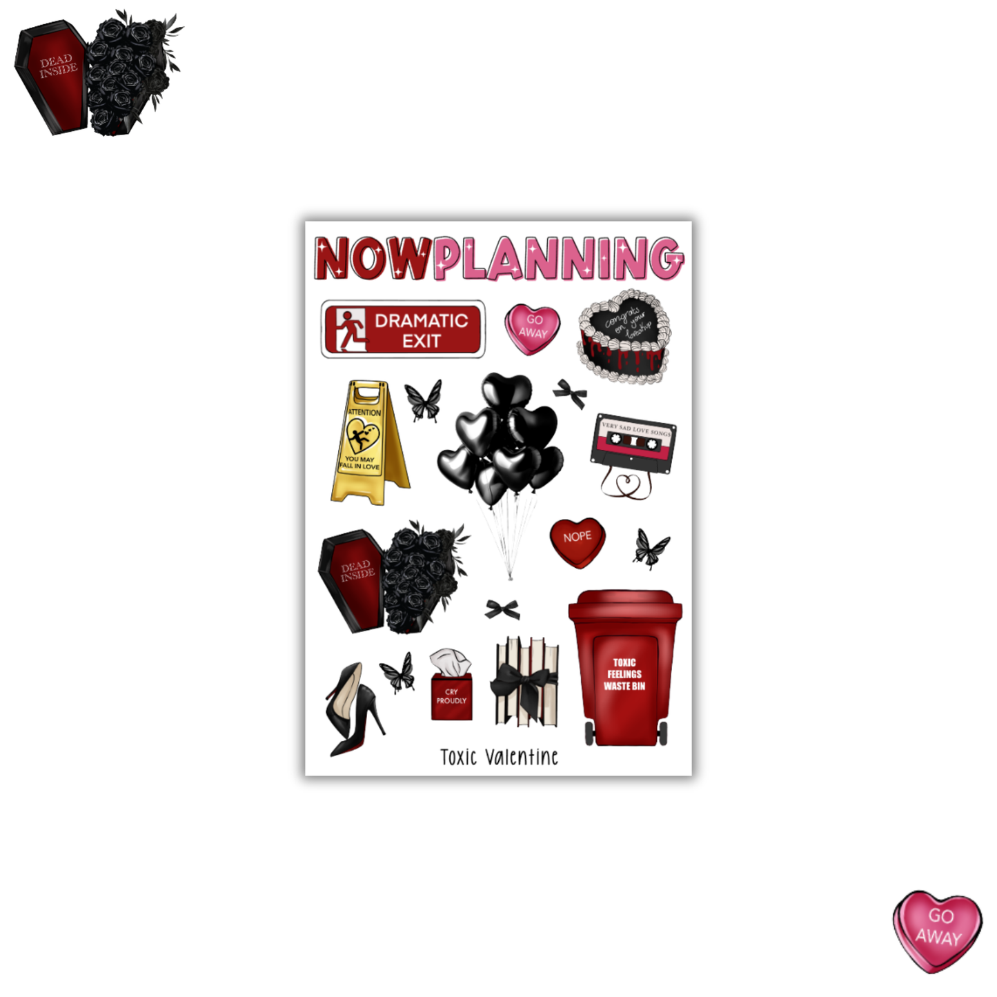 Toxic Valentine Sticker Sheet | Valentine's Day Stickers |  Journal Stickers, Planner Stickers, Scrapbook Stickers
