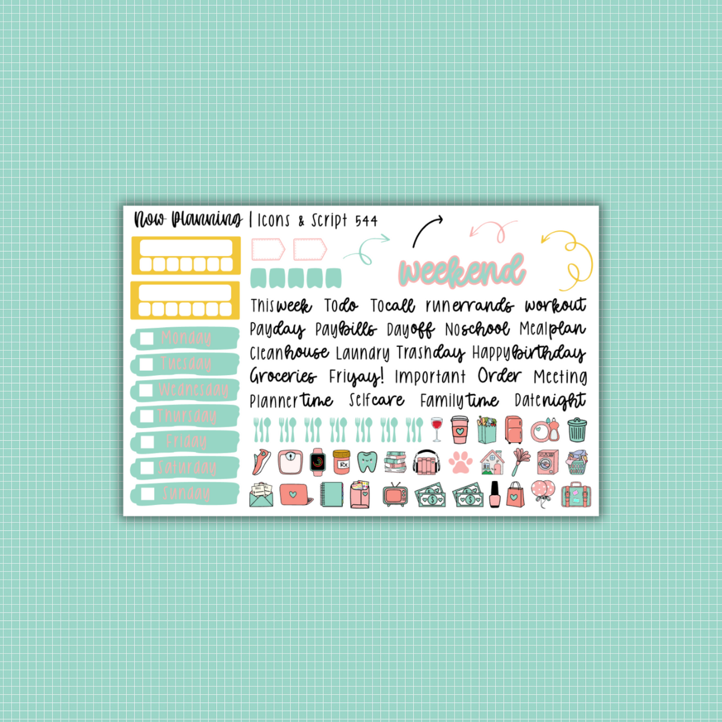 Easter Blossom Weekly Planner Kit 544 | Easter Planner Stickers | Vertical Weekly Planner Kit