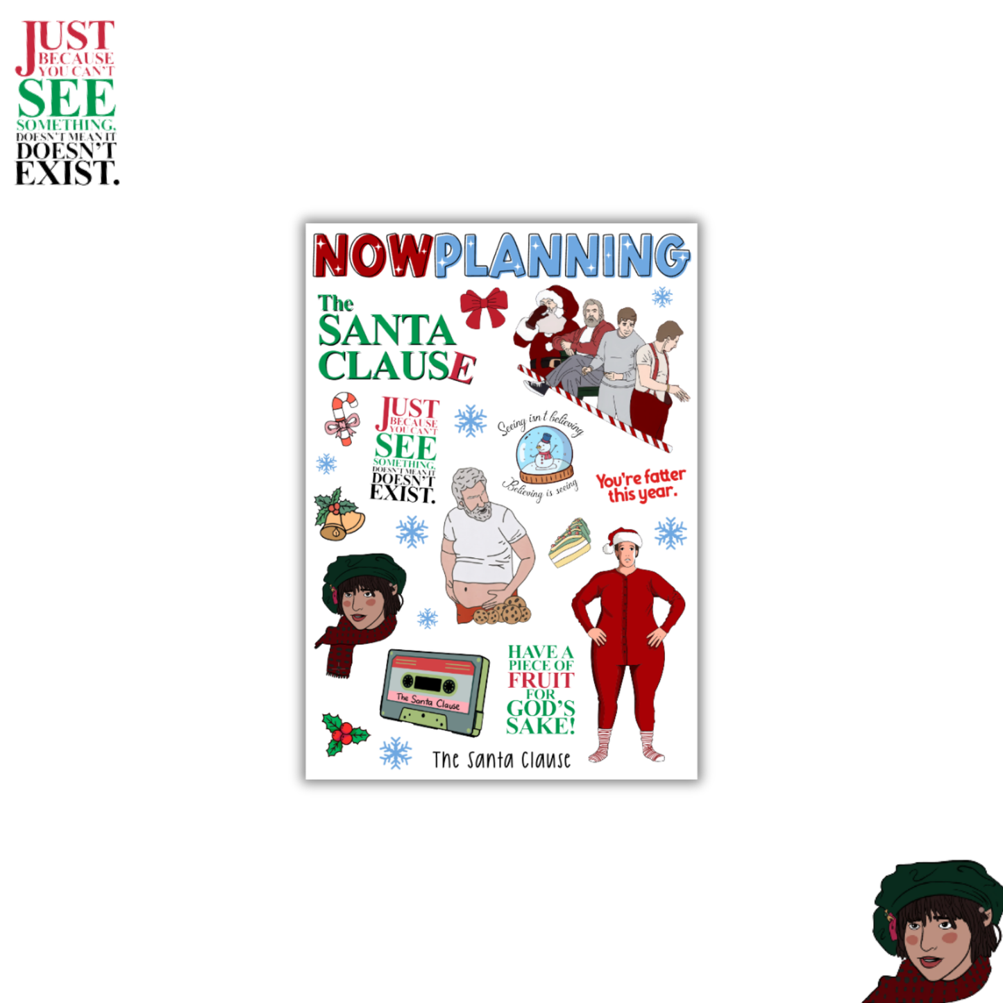 The Santa Claus Sticker Sheet |  Christmas Stickers | Journal Stickers, Planner Stickers, Scrapbook Stickers