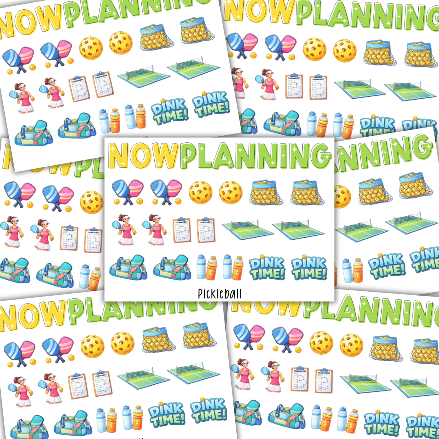 Mini Pickleball Icons Sticker Sheet | Journal Stickers, Planner Stickers, Scrapbook Stickers