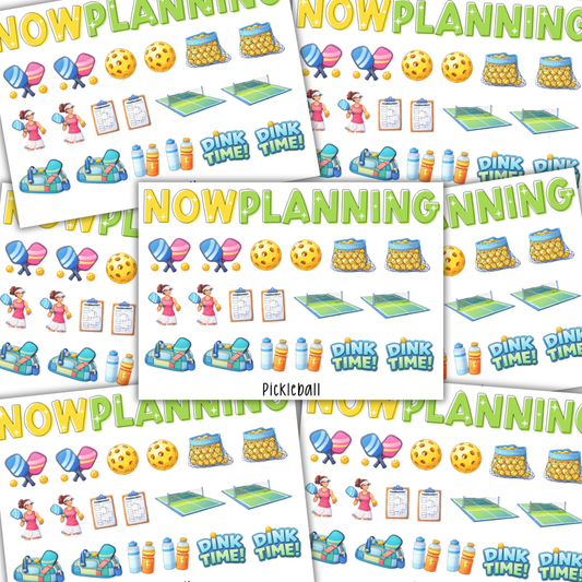 Mini Pickleball Icons Sticker Sheet | Journal Stickers, Planner Stickers, Scrapbook Stickers
