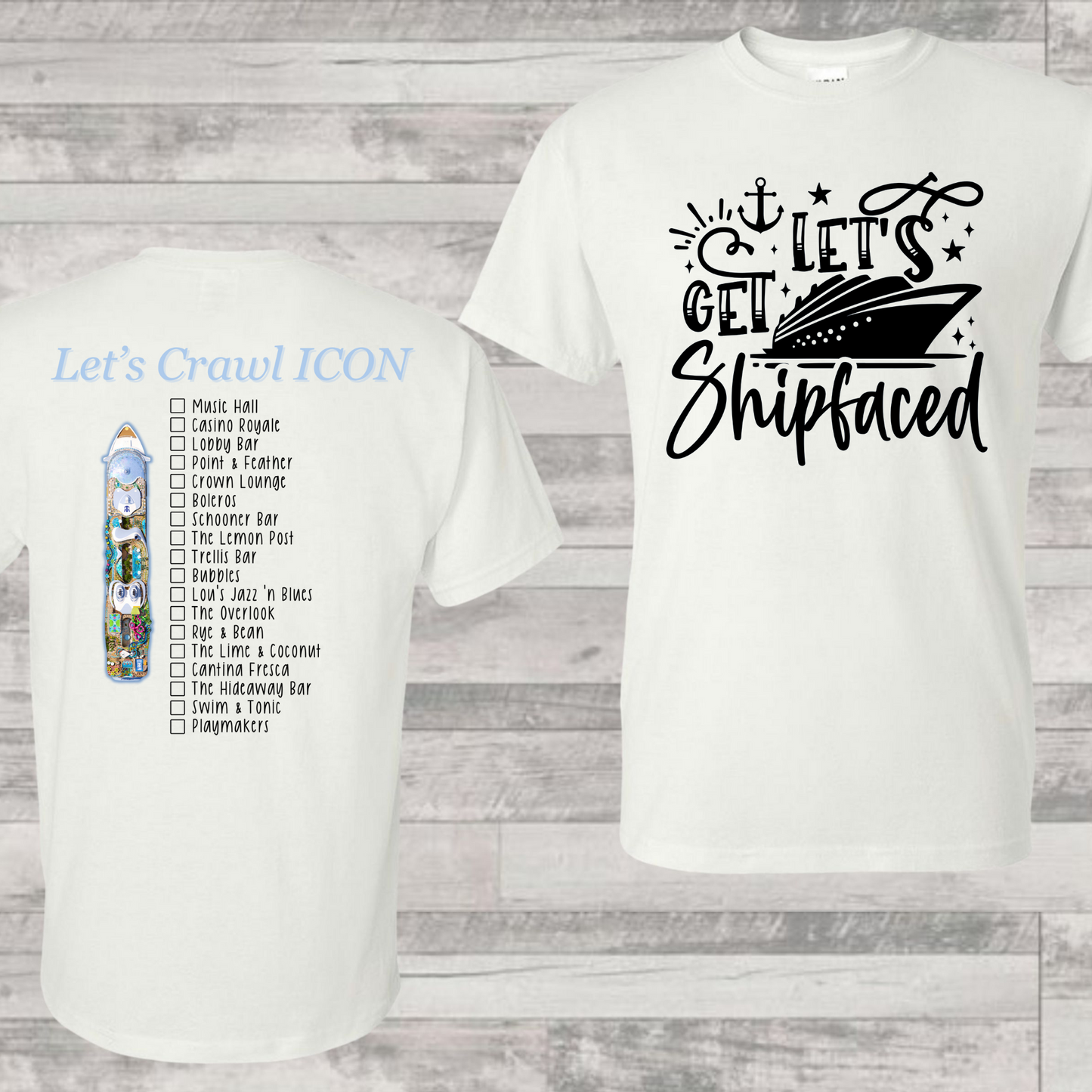 Icon Bar Crawl Shirt | Cruise Shirt | Vacation Shirt