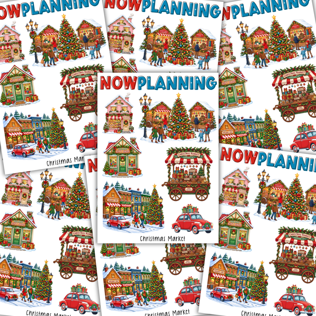 Christmas Market Sticker Sheet |  Christmas Stickers | Journal Stickers, Planner Stickers, Scrapbook Stickers