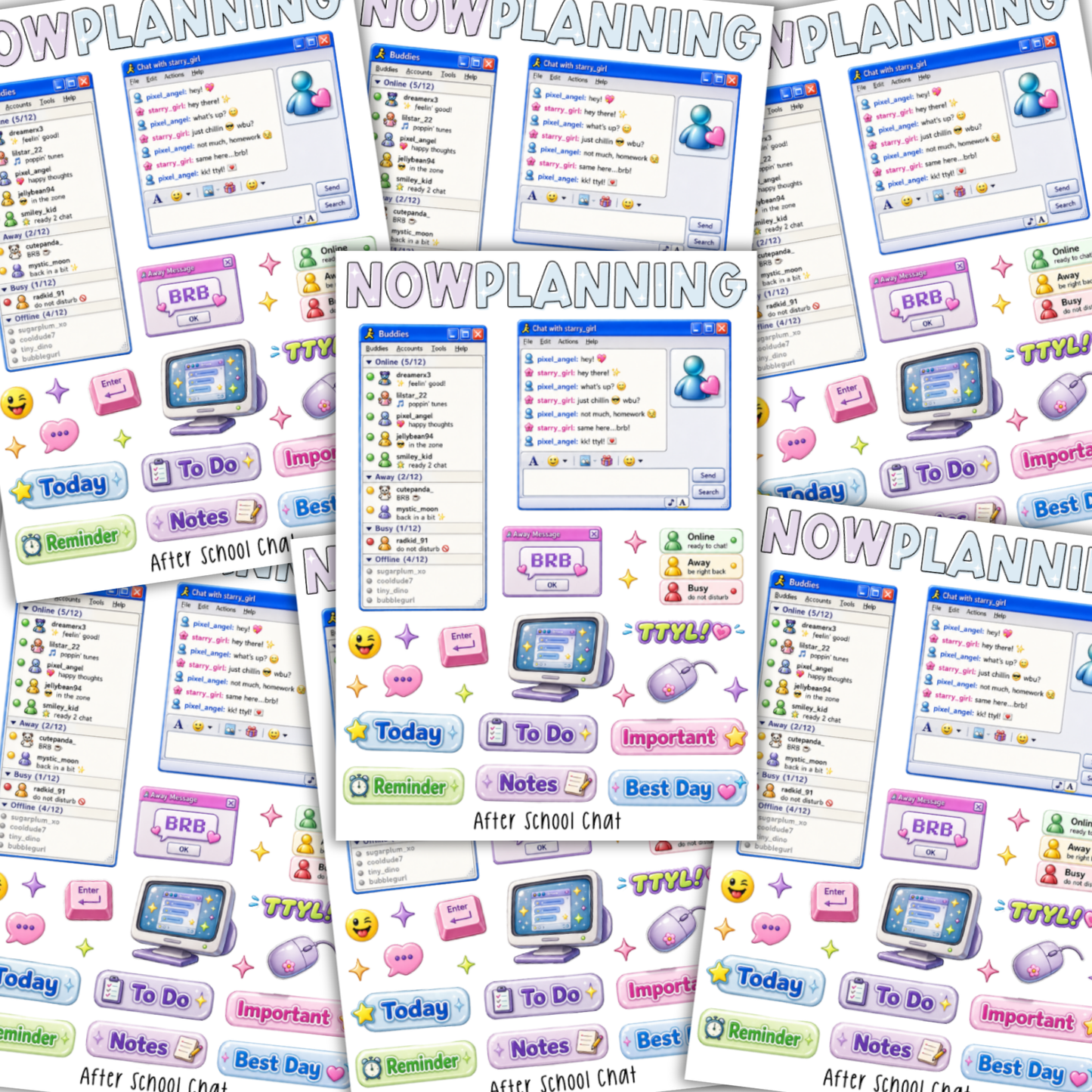After School Chat Sticker Sheet  |  Bullet Journal Stickers, Planner Stickers, Scrapbook Stickers
