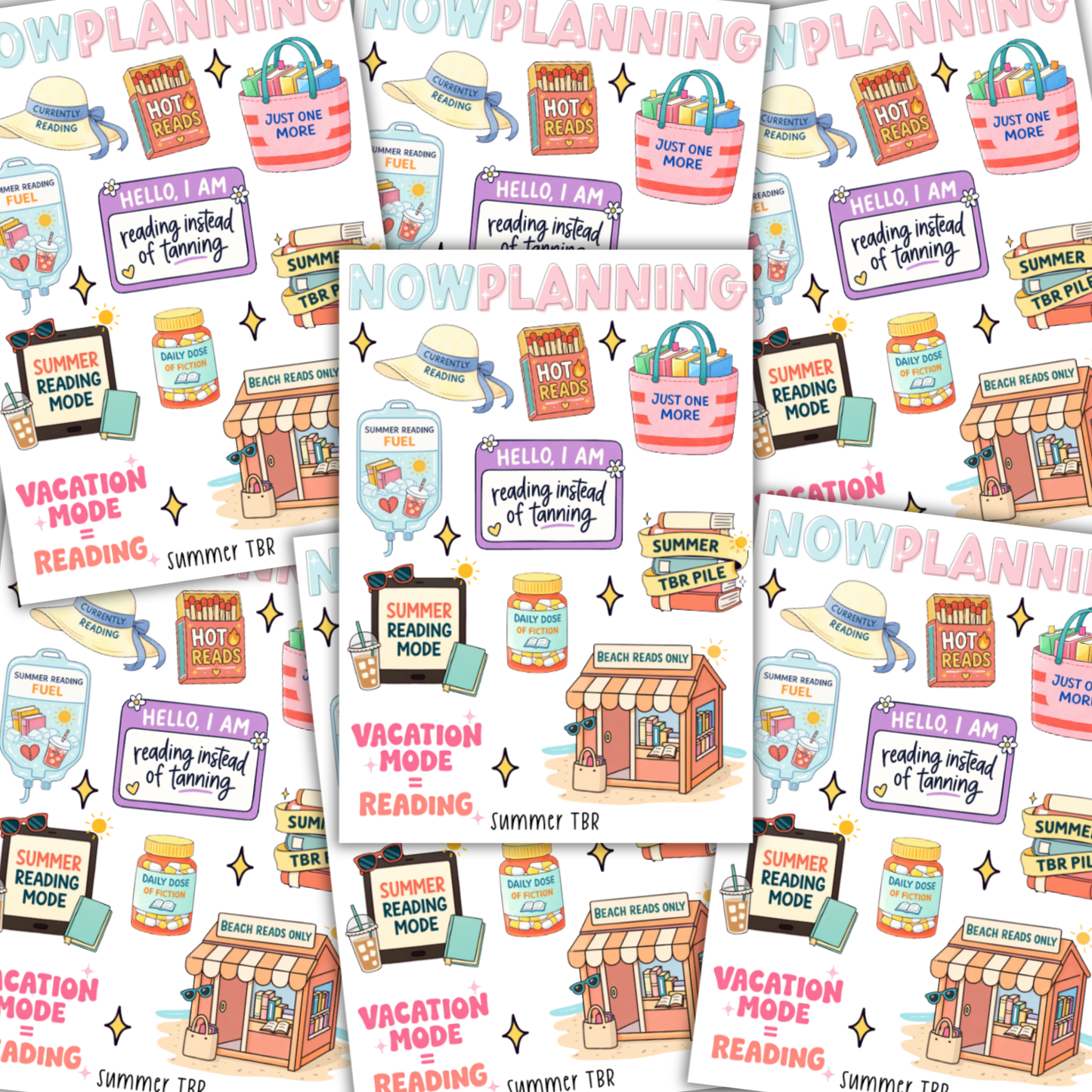 Summer TBR Sticker Sheet  |  Bullet Journal Stickers, Planner Stickers, Scrapbook Stickers
