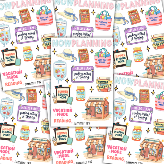 Summer TBR Sticker Sheet  |  Bullet Journal Stickers, Planner Stickers, Scrapbook Stickers
