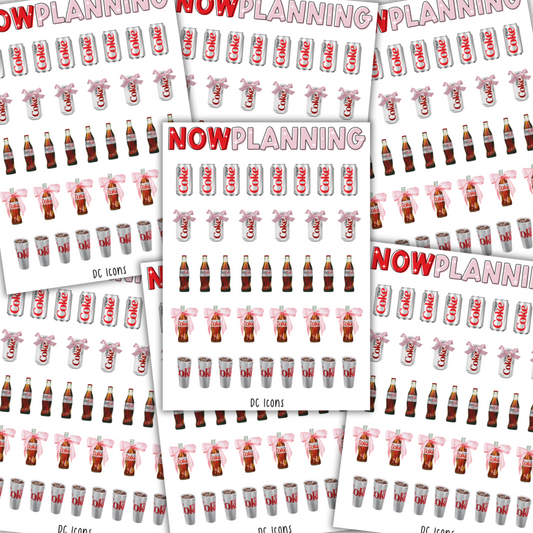 Diet Coke Icons Sticker Sheet  |  Bullet Journal Stickers, Planner Stickers, Scrapbook Stickers