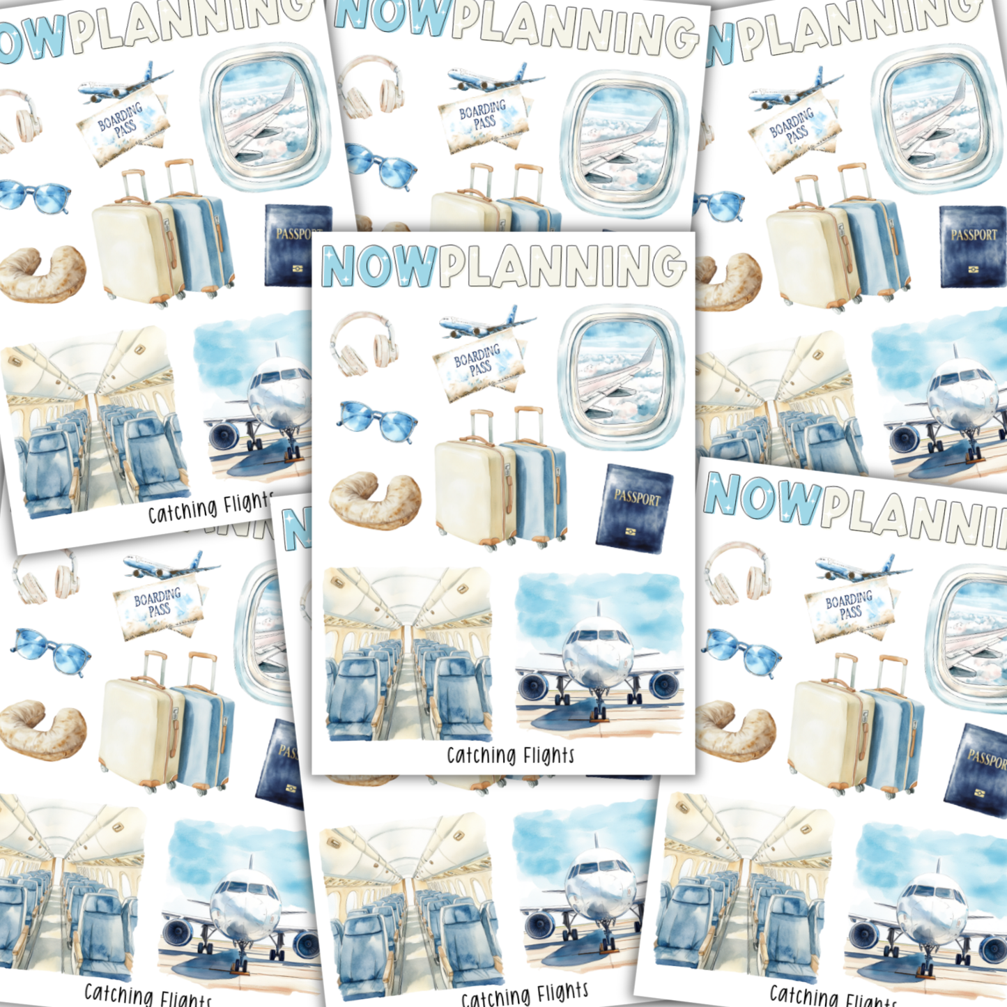 Catching Flights Sticker Sheet |  Travel Stickers | Journal Stickers, Planner Stickers, Scrapbook Stickers