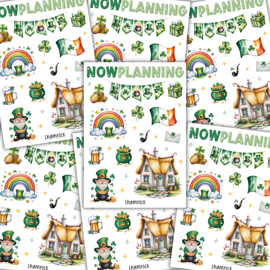 Shamrock Sticker Sheet |  Spring Stickers | Journal Stickers, Planner Stickers, Scrapbook Stickers