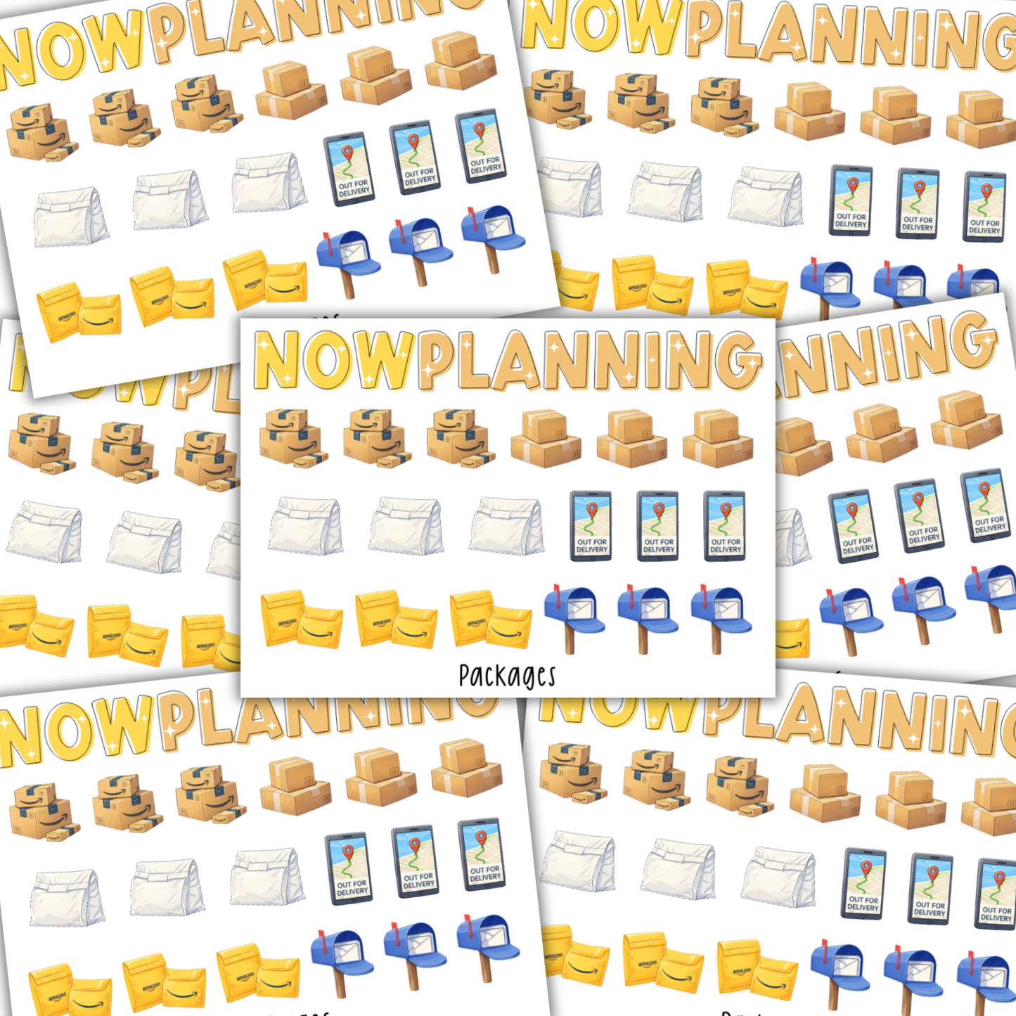 Mini Packages Icons Sticker Sheet | Journal Stickers, Planner Stickers, Scrapbook Stickers