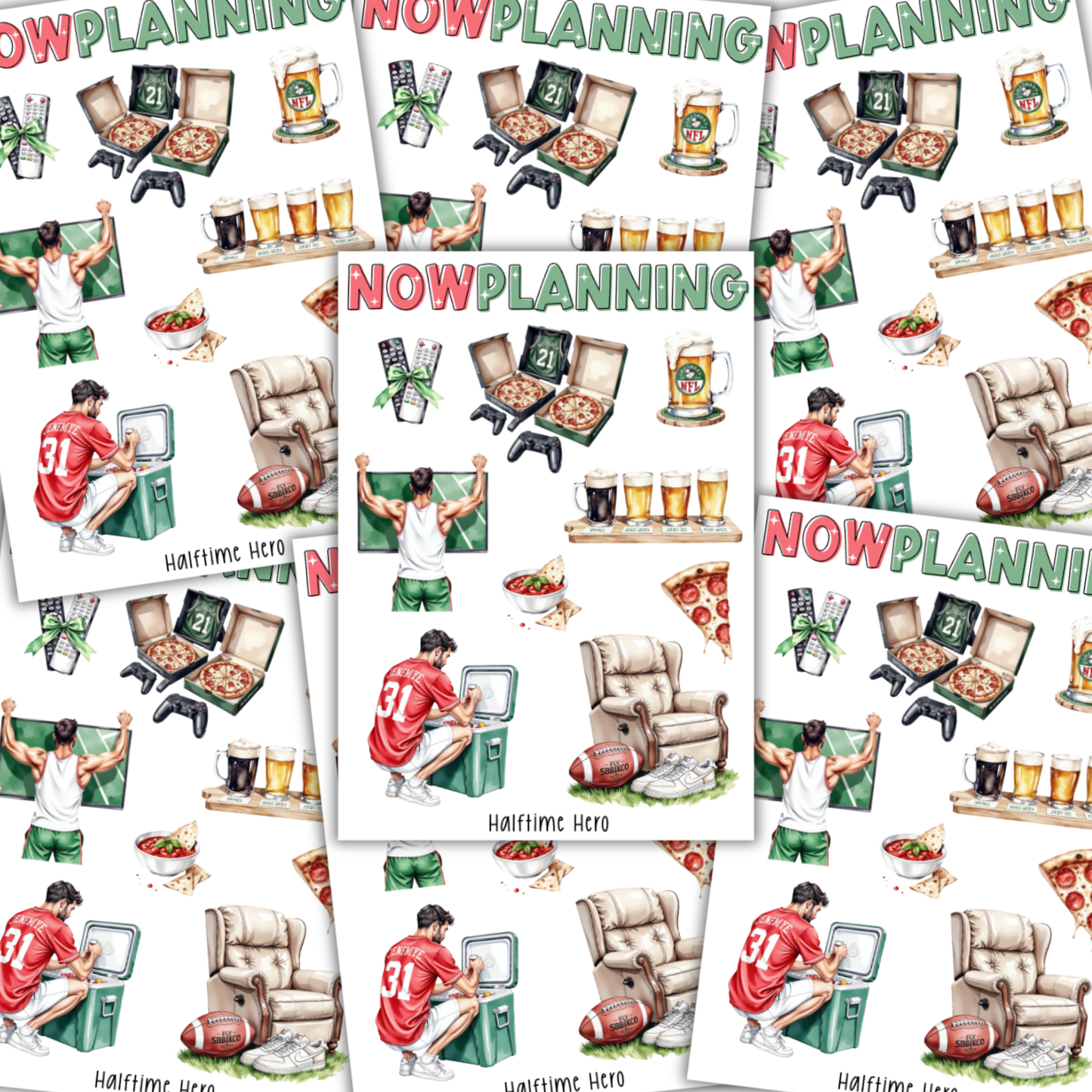 Halftime Hero Sticker Sheet | Football Stickers |  Journal Stickers, Planner Stickers, Scrapbook Stickers