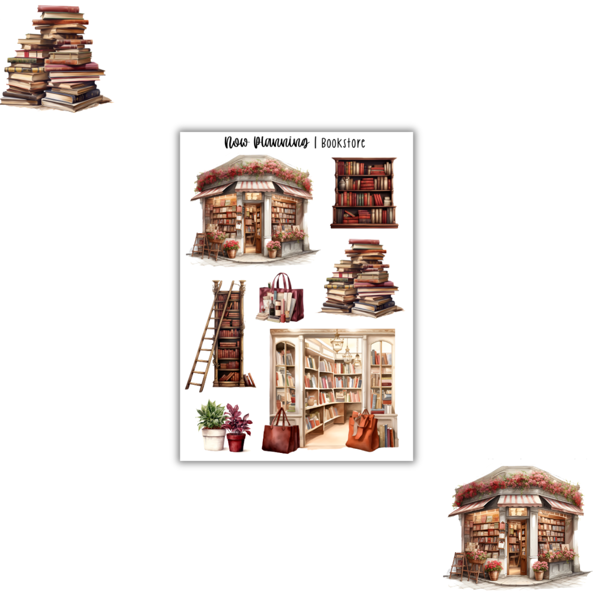 Bookstore Sticker Sheet | Book Reading Stickers | Journal Stickers, Pl ...