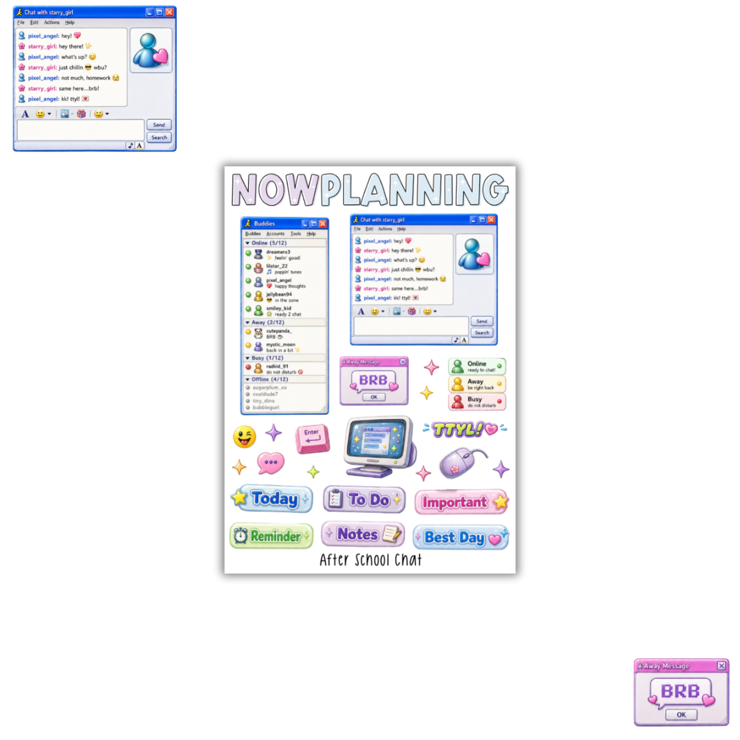 After School Chat Sticker Sheet  |  Bullet Journal Stickers, Planner Stickers, Scrapbook Stickers