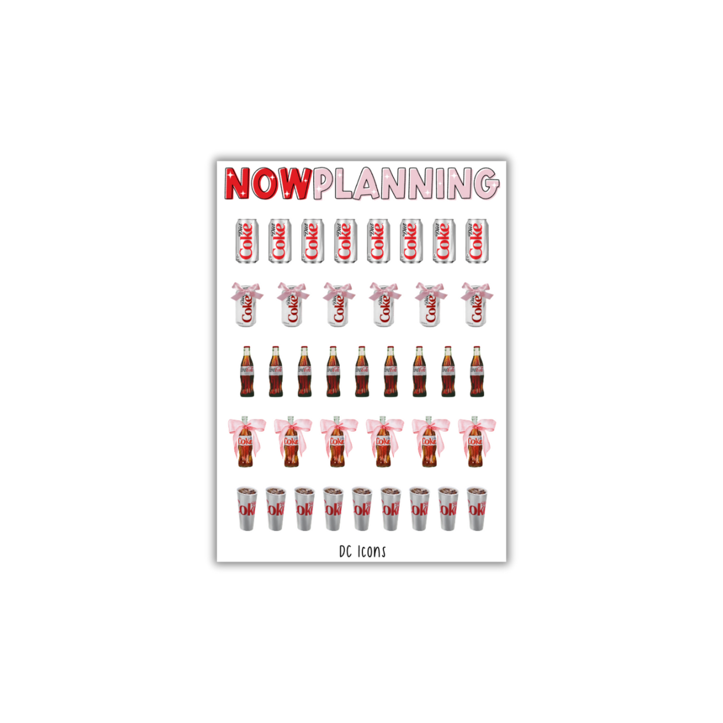 Diet Coke Icons Sticker Sheet  |  Bullet Journal Stickers, Planner Stickers, Scrapbook Stickers