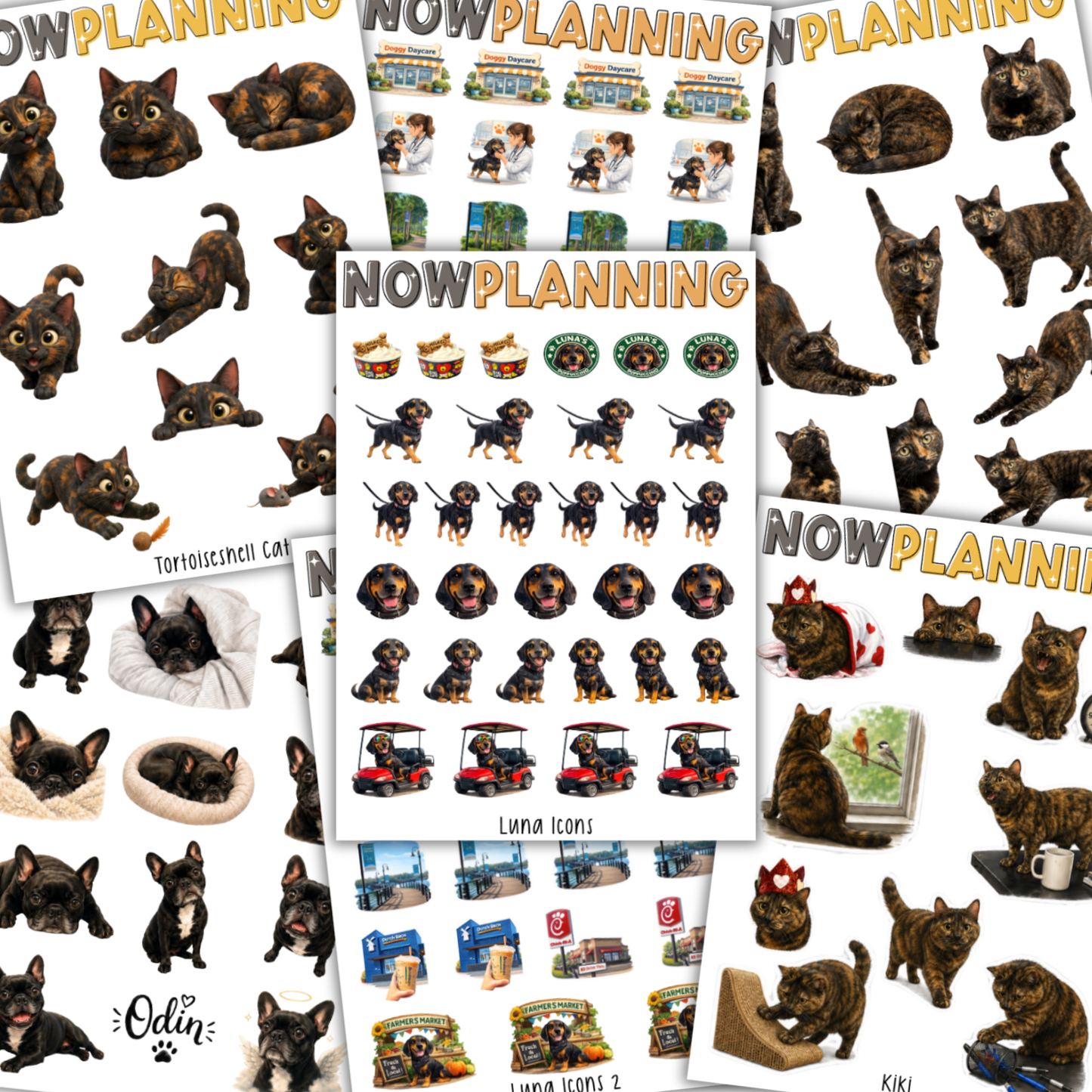 Custom Pet Sticker Sheet |  Pet Stickers |  Journal Stickers, Planner Stickers, Scrapbook Stickers
