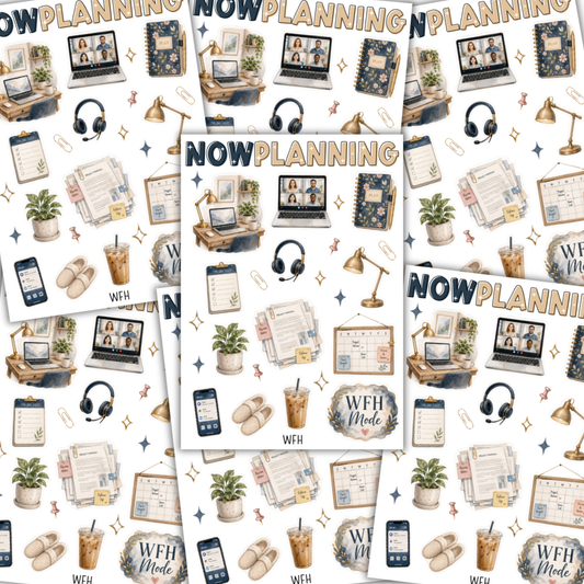 Work From Home Sticker Sheet  |  Bullet Journal Stickers, Planner Stickers, Scrapbook Stickers