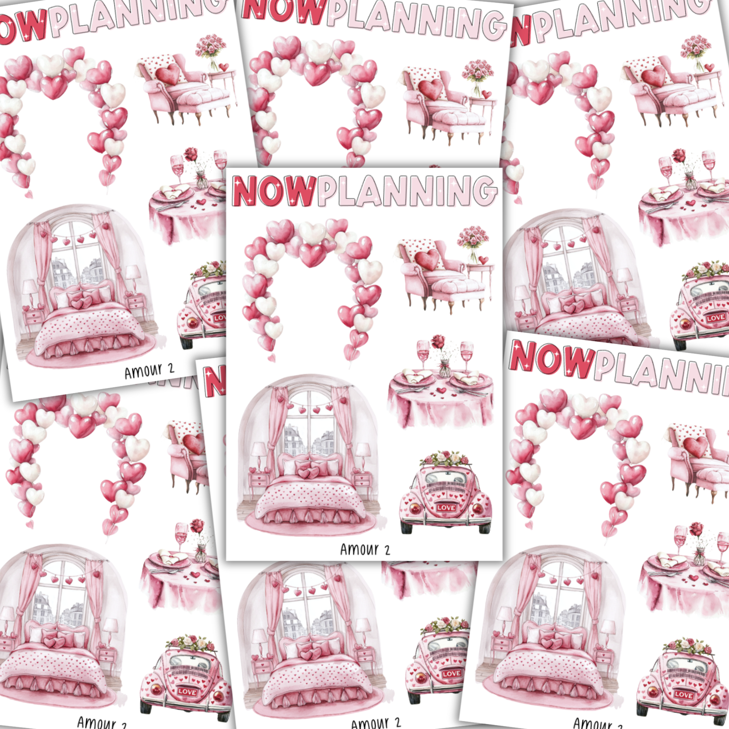 Amour Sticker Sheet | Valentine's Day Stickers |  Journal Stickers, Planner Stickers, Scrapbook Stickers