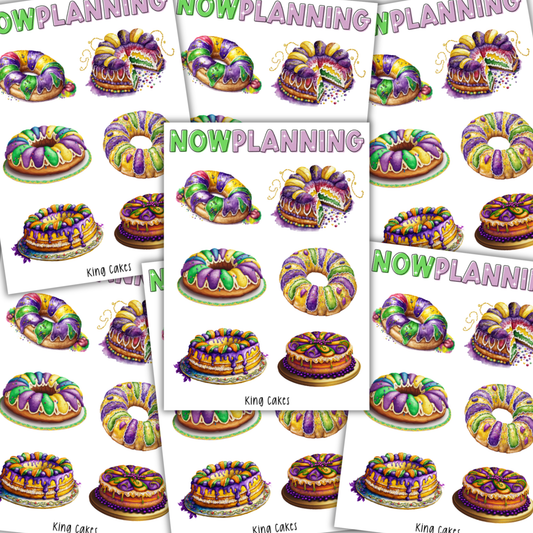 King Cakes Sticker Sheet |  Spring Stickers | Journal Stickers, Planner Stickers, Scrapbook Stickers