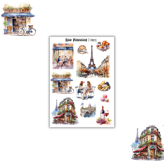 Paris Sticker Sheet |  Journal Stickers, Planner Stickers, Scrapbook Stickers