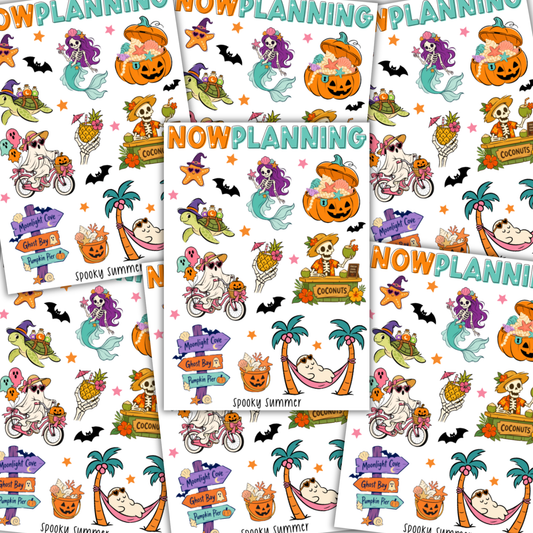 Spooky Summer Sticker Sheet |  Halloween Planner Stickers | Cute Spooky Season Sticker Sheet