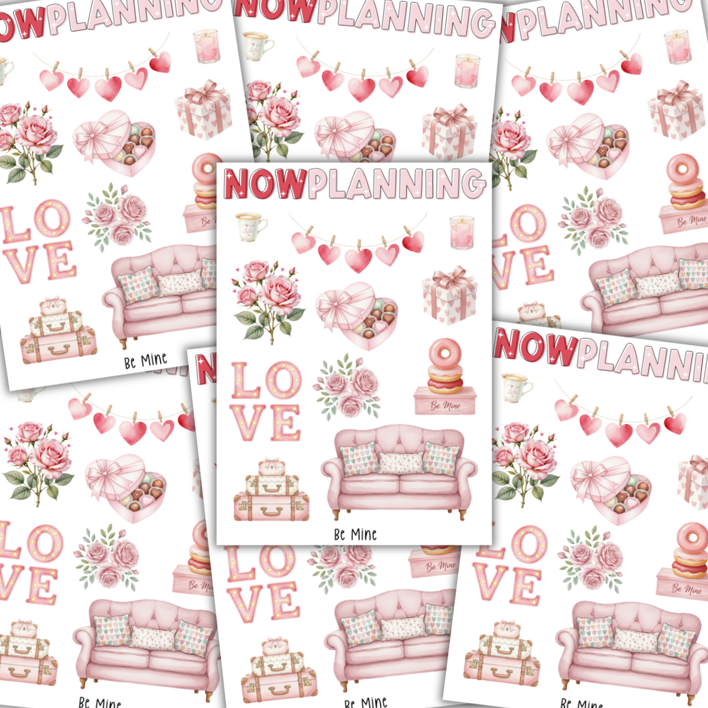 Be Mine Sticker Sheet | Valentine's Day Stickers |  Journal Stickers, Planner Stickers, Scrapbook Stickers