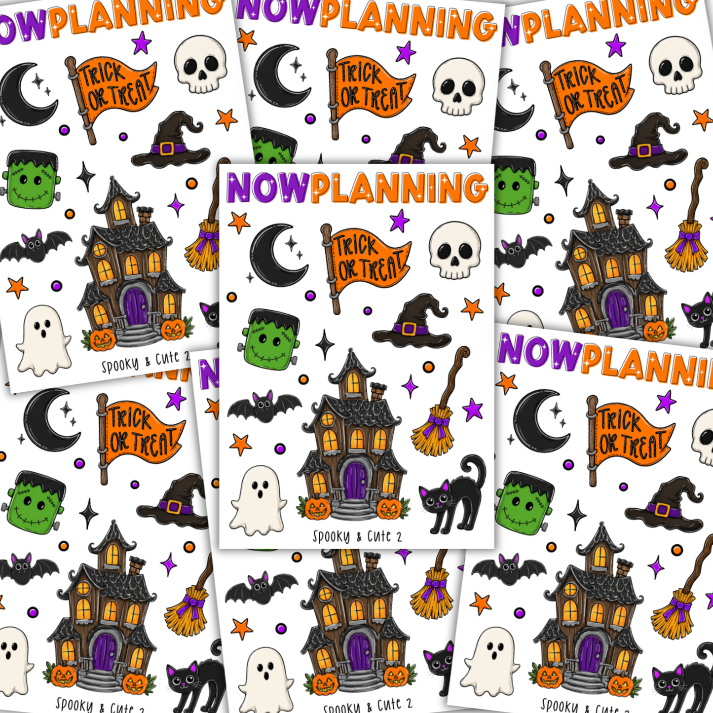 Spooky & Cute 2 Sticker Sheet |  Halloween Planner Stickers | Cute Spooky Season Sticker Sheet