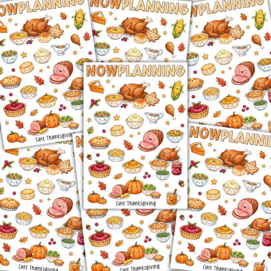 Cute Thanksgiving Sticker Sheet | Journal Stickers, Planner Stickers, Scrapbook Stickers