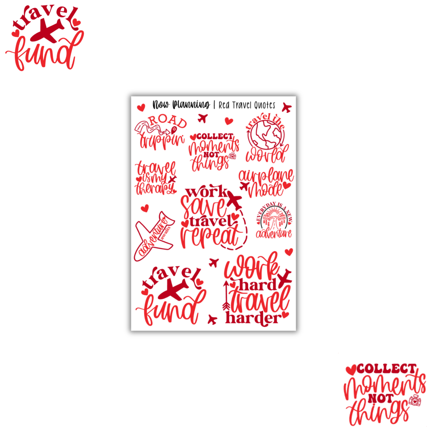 Travel Quotes Sticker Sheet |  Journal Stickers, Planner Stickers, Scrapbook Stickers