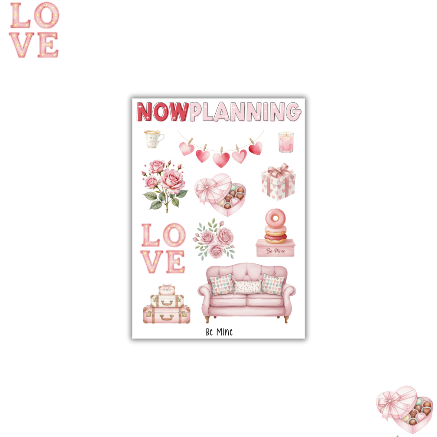Be Mine Sticker Sheet | Valentine's Day Stickers |  Journal Stickers, Planner Stickers, Scrapbook Stickers